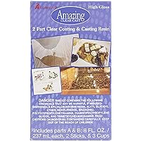 Alumilite Amazing Clear Cast Plus [8 oz A + 8 oz B (16 ounces) 2 Part Kit] UV Resistant Plastic Coating & Casting Epoxy Resin for Countertops, Cups, Tumblers & Crafts | High-Gloss Liquid Glass Finish
