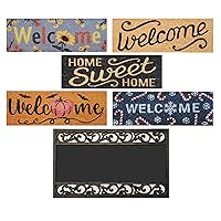 Kovot Four Seasons Interchangeable Doormat, Includes 5 Interchanging Welcome Mats Made from Natural Coir & 1 Rubber Tray - 30