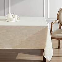 Laura Ashley Arabesque Luxurious Shimmery Fabric Tablecloth for Formal Dining, Holiday, Wedding or Party, 60