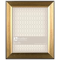 Malden International Designs Copley Picture Frame with Black Boarder, 8x10, Gold