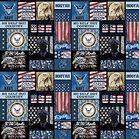 United State Military Cotton Fabric-US Navy Servicemember Camo Flag Block Cotton Fabric by Sykel