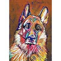 German Shepherd Wall Art Print, Colorful German Shepherd Artwork, GSD Owner Gift, Colorful Alsatian Dog Art, Dog Pastel Art Print, German Shepherd Wall Art
