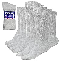 Debra Weitzner Diabetic Socks For Men and Women Loose Fit Non-Binding Cotton Crew Socks 6 Pairs