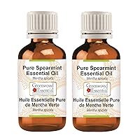 Pure Spearmint Essential Oil (Mentha spicata) Steam Distilled (Pack of Two) 100ml X 2 (6.76 oz)