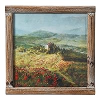 Creative Co-Op Vintage Reproduction Landscape Print with Solid Wood Frame