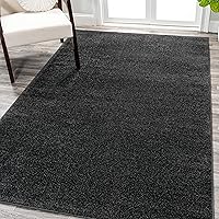 JONATHAN Y SEU100I-3 Haze Solid Low-Pile Indoor Area-Rug Casual Contemporary Solid Traditional Easy-Cleaning Bedroom Kitchen Living Room Non Shedding, 3 ft x 5 ft, Black