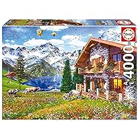 Educa - Chalet in The Alps - 4000 Piece Jigsaw Puzzle - Puzzle Glue Included - Completed Image Measures 53.54
