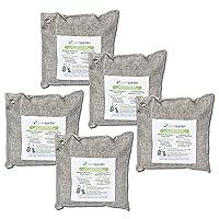 PureGuardian CB500 Bamboo Charcoal Air Purifying Bag, Eco-Friendly, Naturally Absorbs Odors, Excess Moisture and Pollutants, 500g, 5-Pack, Gray