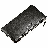 Wallets for men Genuine Leather mens Wallet Money Clip Small Wallets for Man Card Holder Black