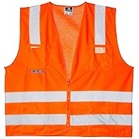 Radians SV8OS3X Class 2 Solid Safety Vests, Orange, 3 Extra Large