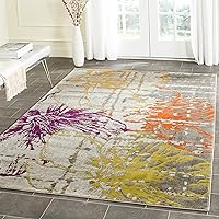 SAFAVIEH Porcello Collection Accent Rug - 3' x 5', Ivory & Grey, Floral Design, Non-Shedding & Easy Care, Ideal for High Traffic Areas in Entryway, Living Room, Bedroom (PRL7732E)