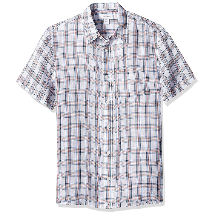 Mua Calvin Klein Men's Short Sleeve Lightweight Cotton Linen Button Down  Shirt trên Amazon Mỹ chính hãng 2022 | Fado