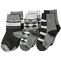 Jefferies Socks Boy's Argyle Stripe Crew 3 Pair Pack