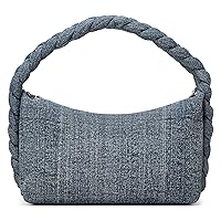 Denim Tote Bag Clutch for Women Handwoven Handbag Purse Casual Crossbody Shoulder Bag Fashion Chain Messenger Bag Wallet