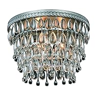 ARCF15AS-3657 Nordic Collection Flush Mount with 3 Lights and Clear Crystals, 15