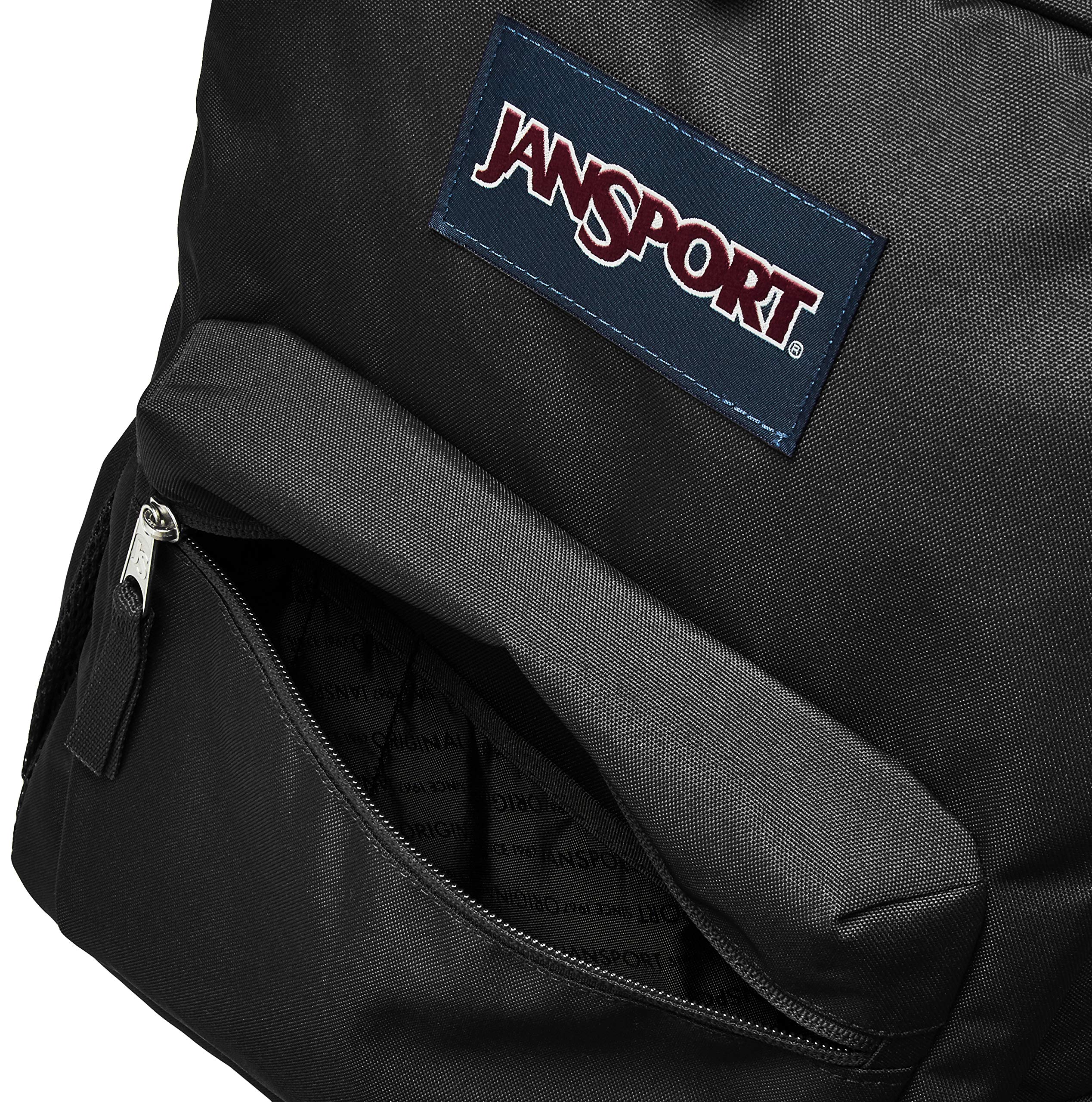 JanSport Cross Town Backpack - Travel, or Work Bookbag with Water Bottle Pocket, Black