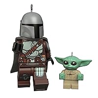 Christmas Ornaments 2023, The Mandalorian and Grogu LEGO Star Wars Minifigure, Set of 2, Gifts for Star Wars Fans
