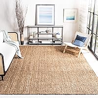SAFAVIEH Natural Fiber Collection Area Rug - 8' x 10', Natural, Handmade Chunky Textured Jute 0.75-inch Thick, Ideal for High Traffic Areas in Living Room, Bedroom (NF447A)