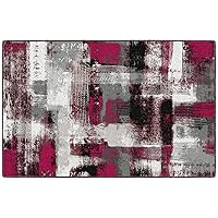 Brumlow Mills Zora Abstract Machine Washable Indoor/Outdoor Area Rug for Home Office, Living Room or Bedroom Carpet, Dining or Kitchen Runner Rug, 30