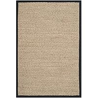 SAFAVIEH Natural Fiber Collection Accent Rug - 2' x 3', Natural & Black, Border Herringbone Seagrass Design, Easy Care, Ideal for High Traffic Areas in Entryway, Living Room, Bedroom (NF115C)