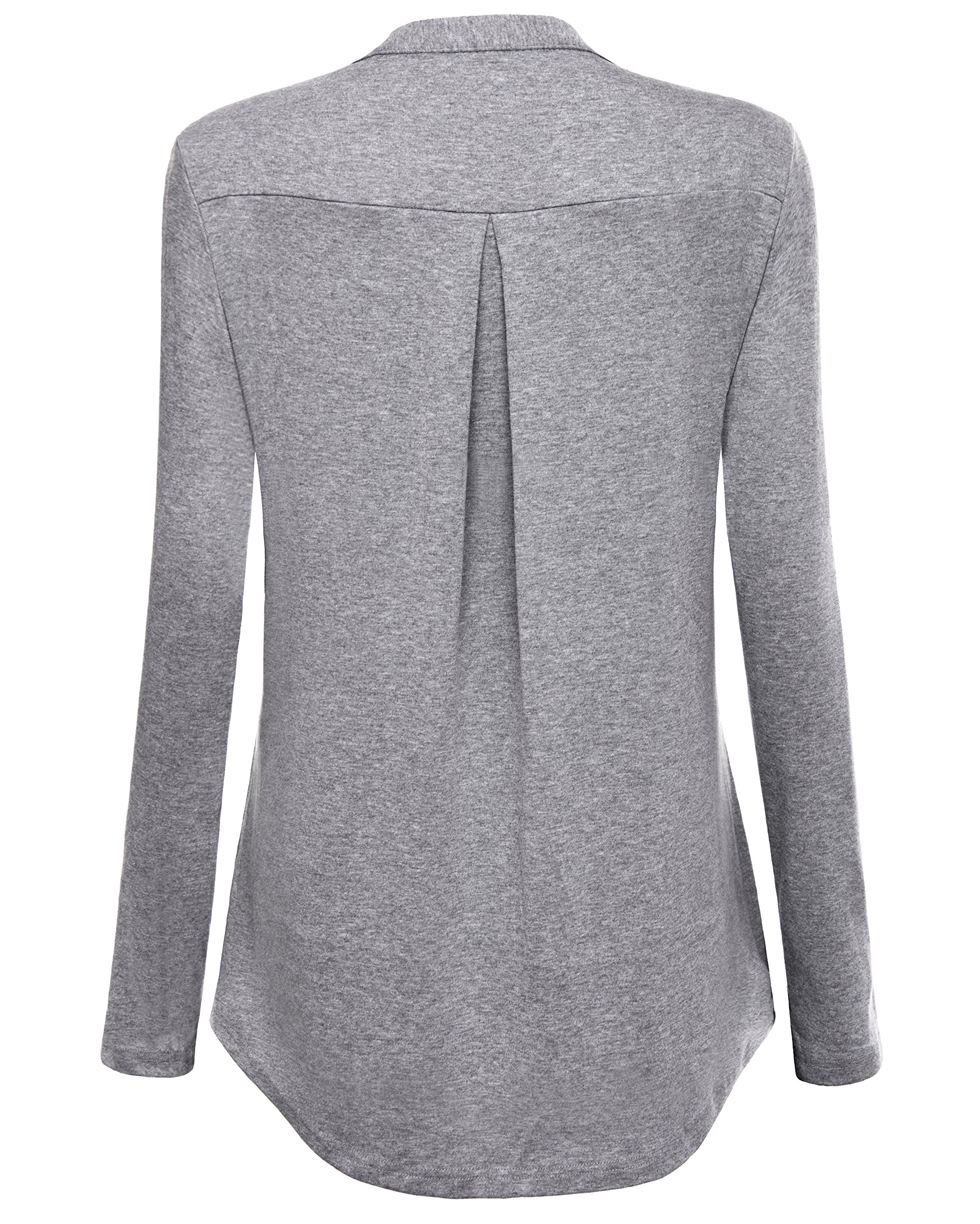 YaYa Bay Women's 3/4 Sleeve Blouse Zipper Henley Shirt Notch V Neck Tunic Tops to Leggings Casual Formal Top