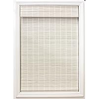 Bamboo Blinds - Cordless Bamboo Roman Shades for Windows - Roll Up Bamboo Blinds for Inside & Outside Mount - Roman Blinds Indoor Use - Roman Window Shades - White, 34