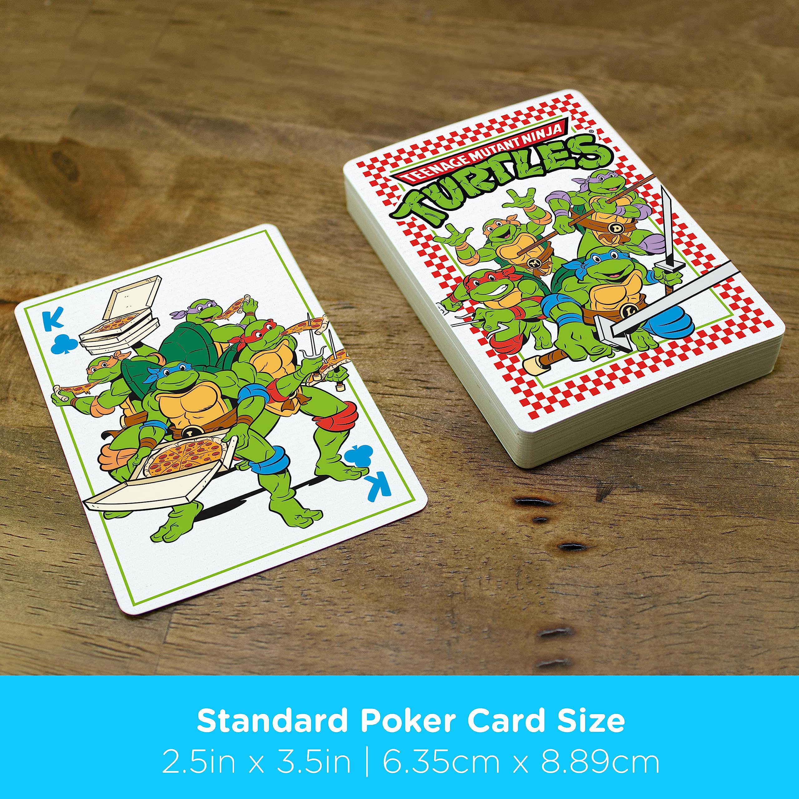 AQUARIUS Teenage Mutant Ninja Turtles Pizza Playing Cards – TMNT Themed Deck of Cards for Your Favorite Card Games - Officially Licensed TMNT Merchandise & Collectibles