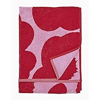 Unikko Terry Cotton Hand Towel (Red) – Floral Patterned Hand Towels – 28 in x 20 in
