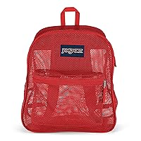 JanSport Mesh Pack - See Through Backpack, Red Tape