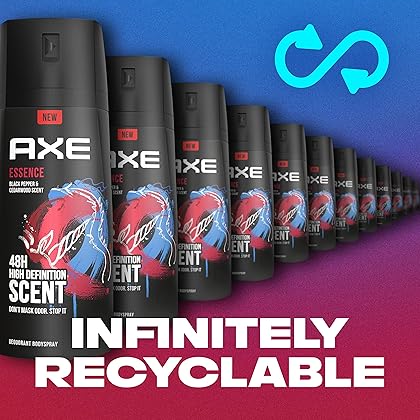 AXE Body Spray Deodorant For Long Lasting Odor Protection Essence Black Pepper And Cedarwood Mens Deodorant Formulated Without Aluminum 4 Ounce (Pack of 2)