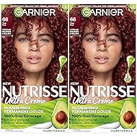Hair Color Nutrisse Nourishing Creme, 66 True Red (Pomegranate) Permanent Hair Dye, 2 Count (Packaging May Vary)