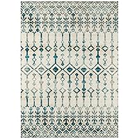 Bravado ABV38 Ivory Washable 10' x 14' Indoor Outdoor Area Rug, Easy Clean, Machine Washable, Non Shedding, Bedroom, Entry, Living Room, Dining Room, Kitchen, Patio Rug