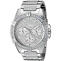 GUESS Stainless Steel Gold-Tone Crystal Embellished Bracelet Watch with Day