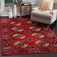 SAFAVIEH Vintage Hamadan Collection Area Rug - 8' x 10', Red & Multi, Oriental Traditional Persian Design, Non-Shedding & Easy Care, Ideal for High Traffic Areas in Living Room, Bedroom (VTH212A)