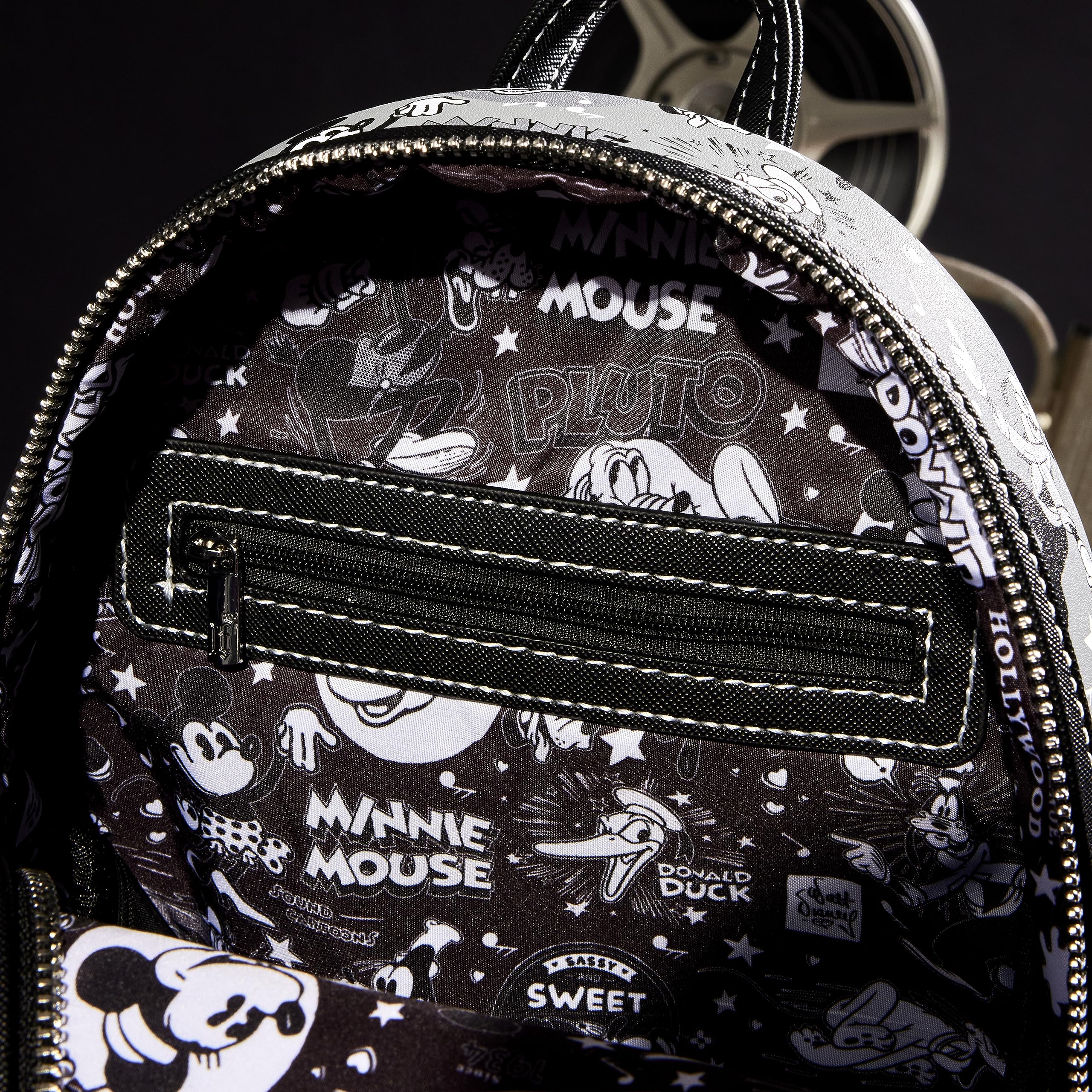 Loungefly Disney 100: Black and White Vault Mini-Backpack, Amazon Exclusive