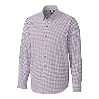 Cutter & Buck Men's Long Sleeve Soar Mini Check Button Down Shirt