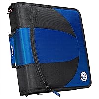 Case-it The Dual 2.0 Zipper Binder Backpack - Two 2 Inch D-Rings - 5 Subject File Folder - Multiple Pockets - 800 Sheet Capacity - Comes with Shoulder Strap - Blue Dual-301