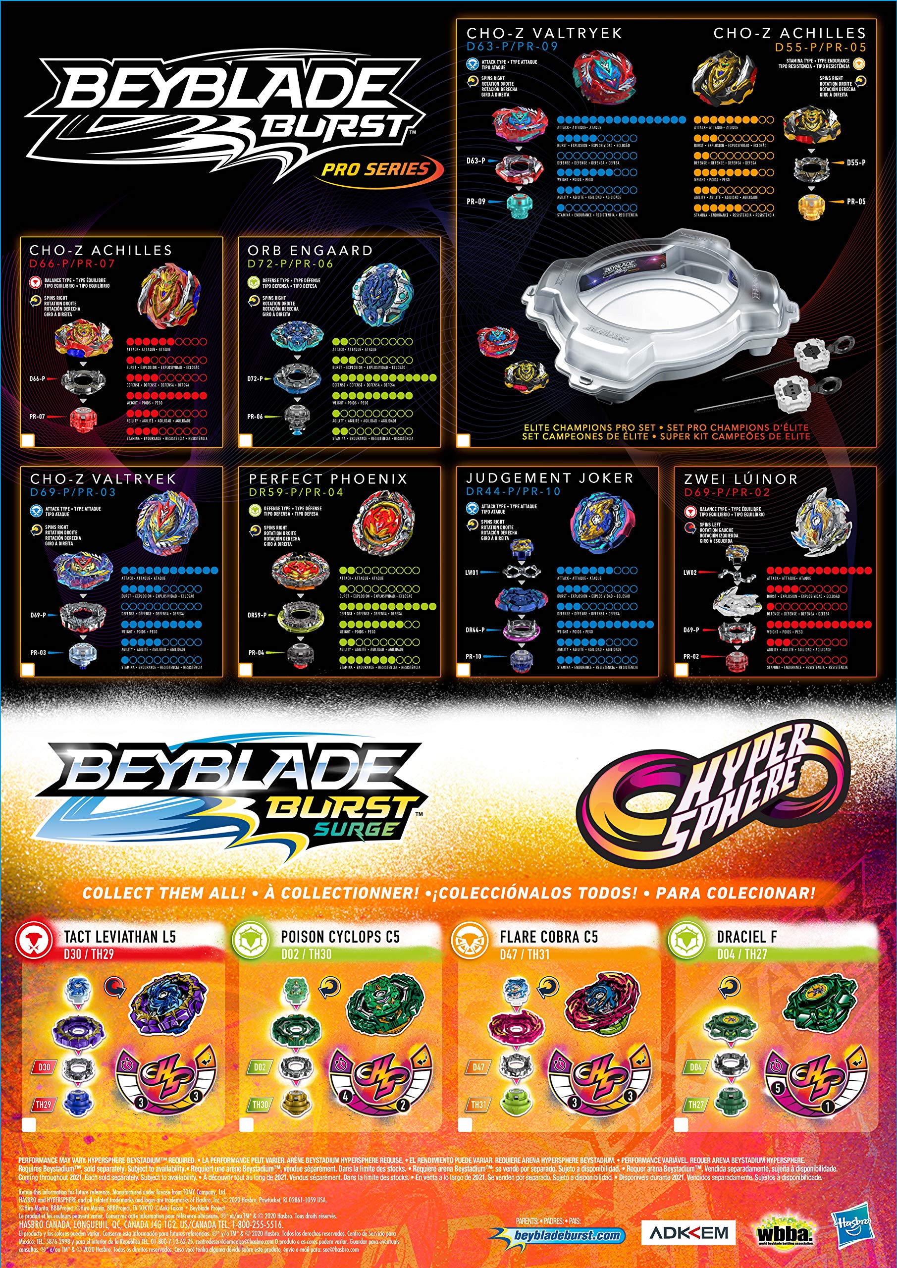 BEYBLADE Burst Pro Series Cho-Z Achilles Spinning Top Starter Pack -- Balance Type Battling Game Top with Launcher Toy