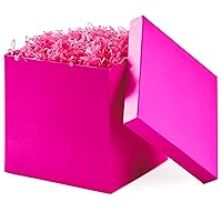 Hallmark Medium Gift Box with Lid and Shredded Paper Fill (Hot Pink 7 inch Box) for Anniversaries, Bridal Showers, Bachelorette, Bridesmaids Gifts, Valentine's Day, All Occasion