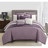 Chic Home Osnat Comforter Set, Queen, Plum