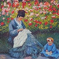 Orenco Originals Impressionist Monet Camille Stitching in Garden 14 Count - Counted Cross Stitch Patterns