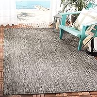 SAFAVIEH Courtyard Collection Area Rug - 4' Square, Black & Black, Non-Shedding & Easy Care, Indoor/Outdoor & Washable-Ideal for Patio, Backyard, Mudroom (CY8522-36622)