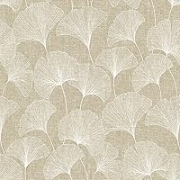 Peel and Stick Wallpaper, Botanic Wallpaper for Bedroom, Powder Room, Kitchen, Self Adhesive, Vinyl, 30.75 Sq Ft Coverage (Ginko Collection, Linen)
