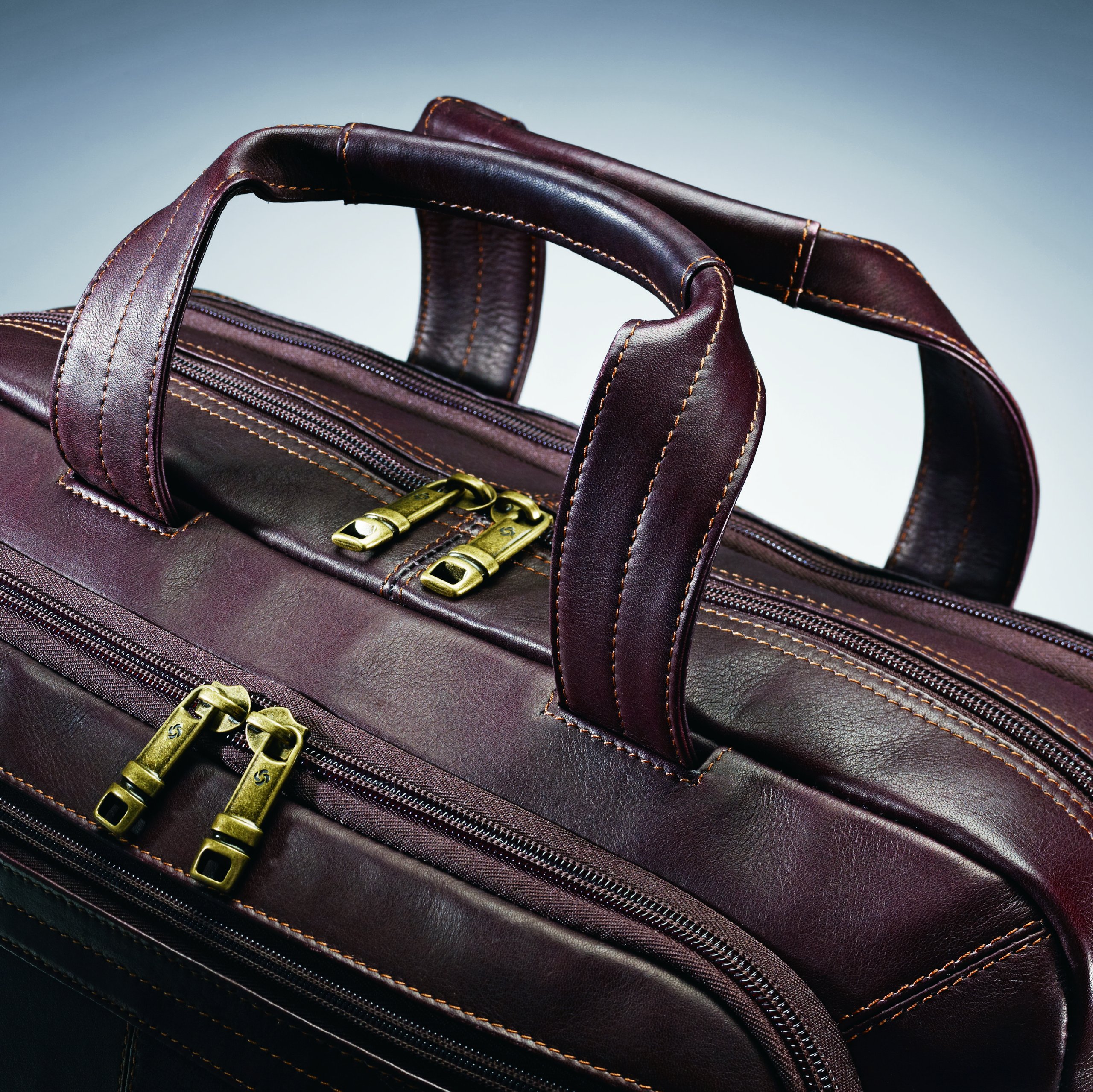 Samsonite Columbian Leather Briefcase, Brown, Top Loader