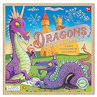 eeBoo: Dragons Slips & Ladders Board Game, Develops Counting and Patience Skills for Children, a Shiny Board Game of Ups & Downs, Perfect for Ages 5 and up