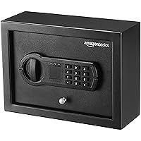 Small Slim Desk Drawer Security Safe with Programmable Electronic Keypad, Black, 11.8''W x 8.6''D x 4.4''H