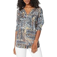 Angie Juniors' Abstract Printed Blouse