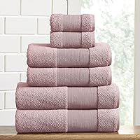 Modern Threads - Air Cloud 6-Piece 100% Zero-Twist Cotton Towel Set - Bath Towels, Hand Towels, & Washcloths - Super Absorbent & Quick Dry - 500 GSM - Soft & Plush, Pink