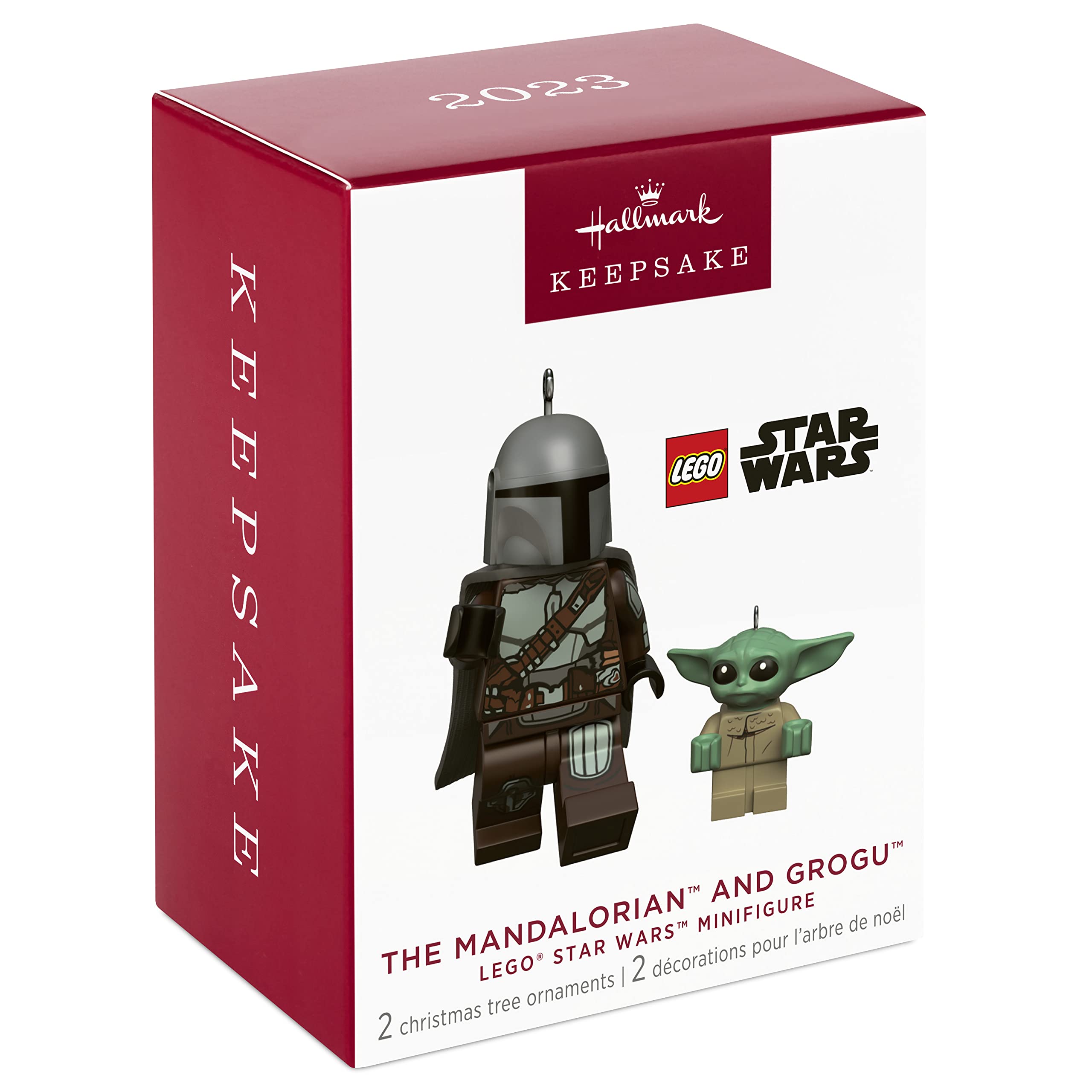 Hallmark Keepsake Christmas Ornaments 2023, The Mandalorian and Grogu Lego Star Wars Minifigure, Set of 2, Gifts for Star Wars Fans