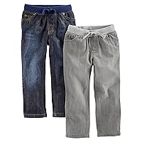 Simple Joys by Carter's Toddler Boys' Pull-On Denim Pant, Pack of 2